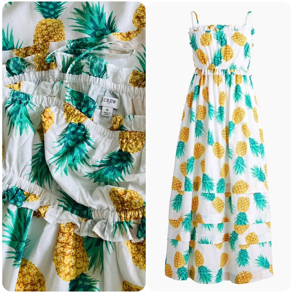 J. Crew Tropical Pineapple Print Dress